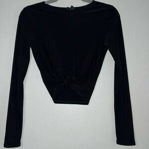 Triple Seven tie front long sleeve top size small